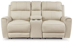 Loveseat reclinable eléctrico Dahlmoore con consola