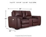 Loveseat eléctrico reclinable Alessandro con consola