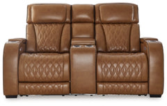 Sofá de dos plazas reclinable eléctrico Boyington con consola