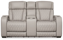 Sofá de dos plazas reclinable eléctrico Boyington con consola