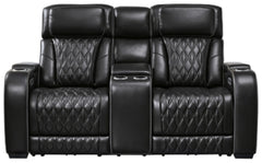 Sofá de dos plazas reclinable eléctrico Boyington con consola