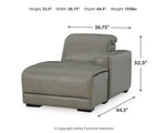 Chaise longue reclinable eléctrica con brazo derecho Correze