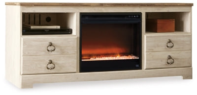 Mueble para TV Willowton de 64" con chimenea eléctrica