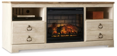 Mueble para TV Willowton de 64" con chimenea eléctrica