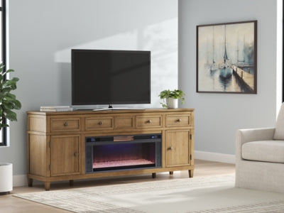 Mueble para TV Sharlance de 81" con chimenea eléctrica