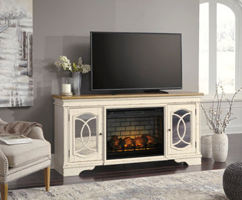 Mueble para TV Realyn de 74" con chimenea eléctrica
