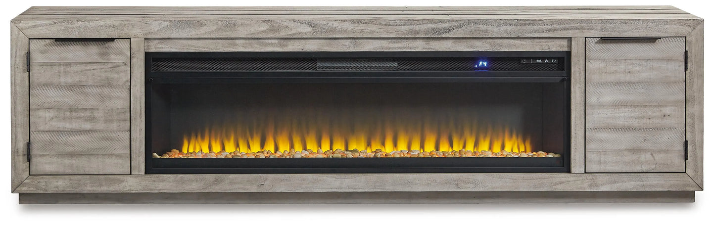Mueble para TV Naydell de 92" con chimenea eléctrica
